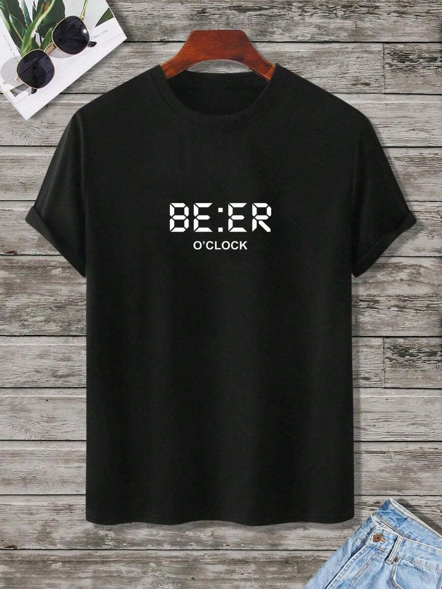 Letter Graphic Printed Tee Shirts-Vacay Outfit