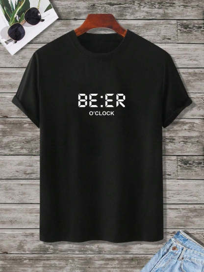 Letter Graphic Printed Tee Shirts-Vacay Outfit