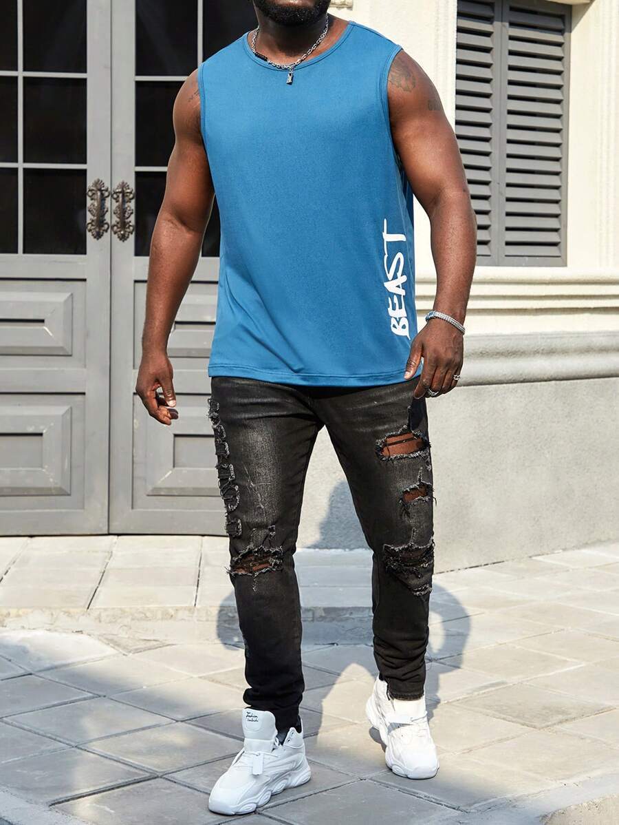 Letter Printed Tank Top-Vacay Outfit