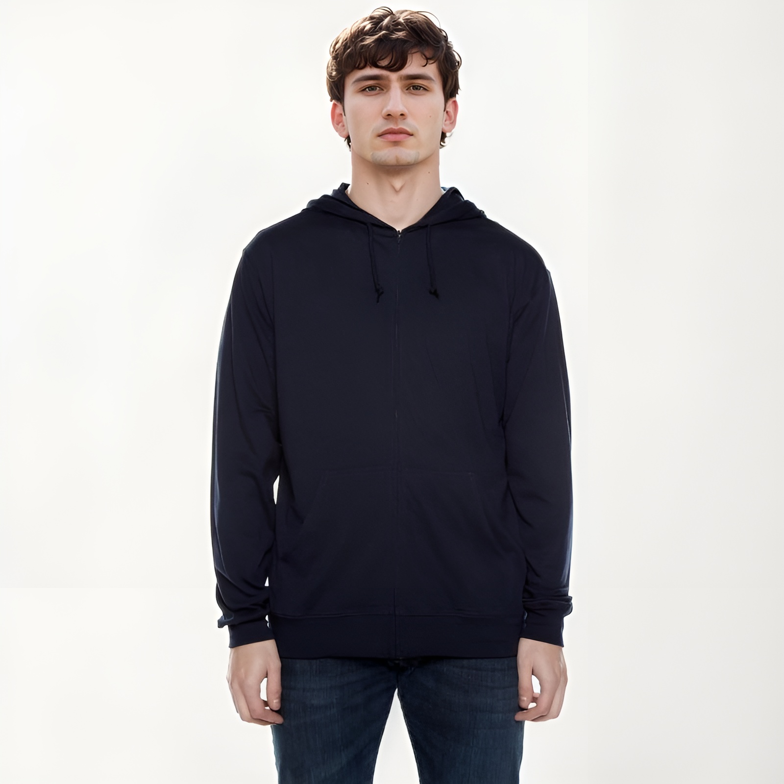 Lightweight Jersey Zip Hoodie For Men