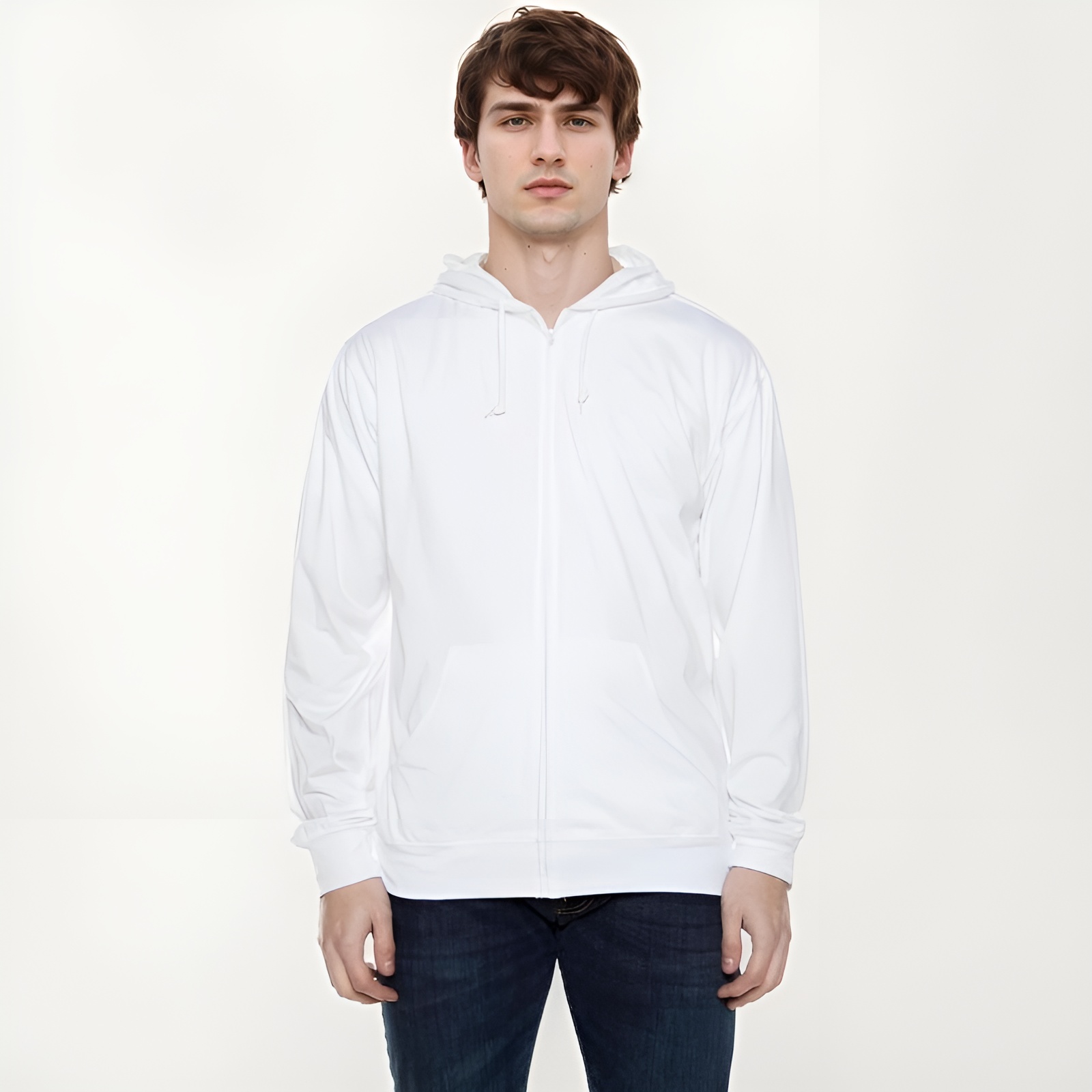 Lightweight Jersey Zip Hoodie For Men