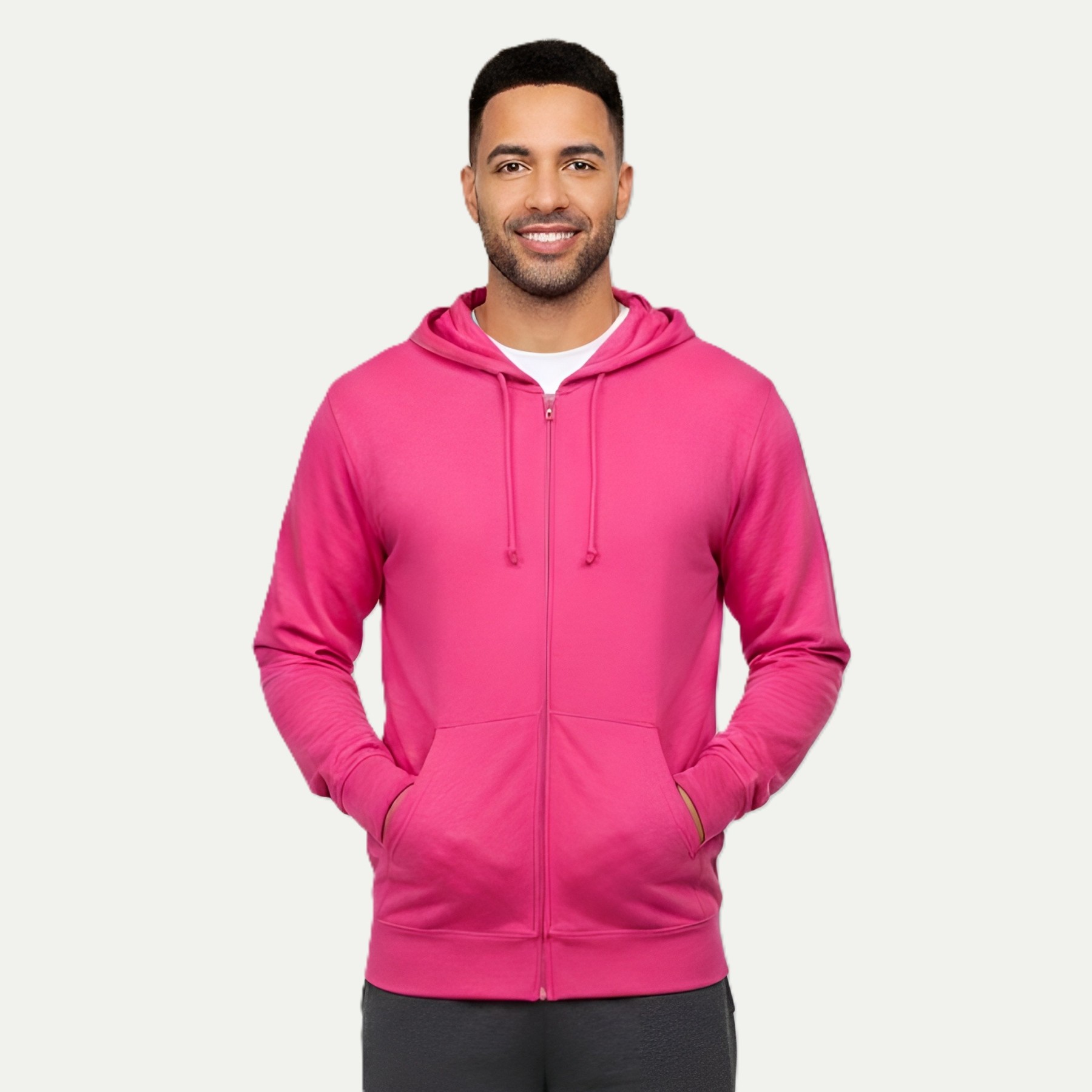 Lightweight Jersey Zip Hoodie For Men