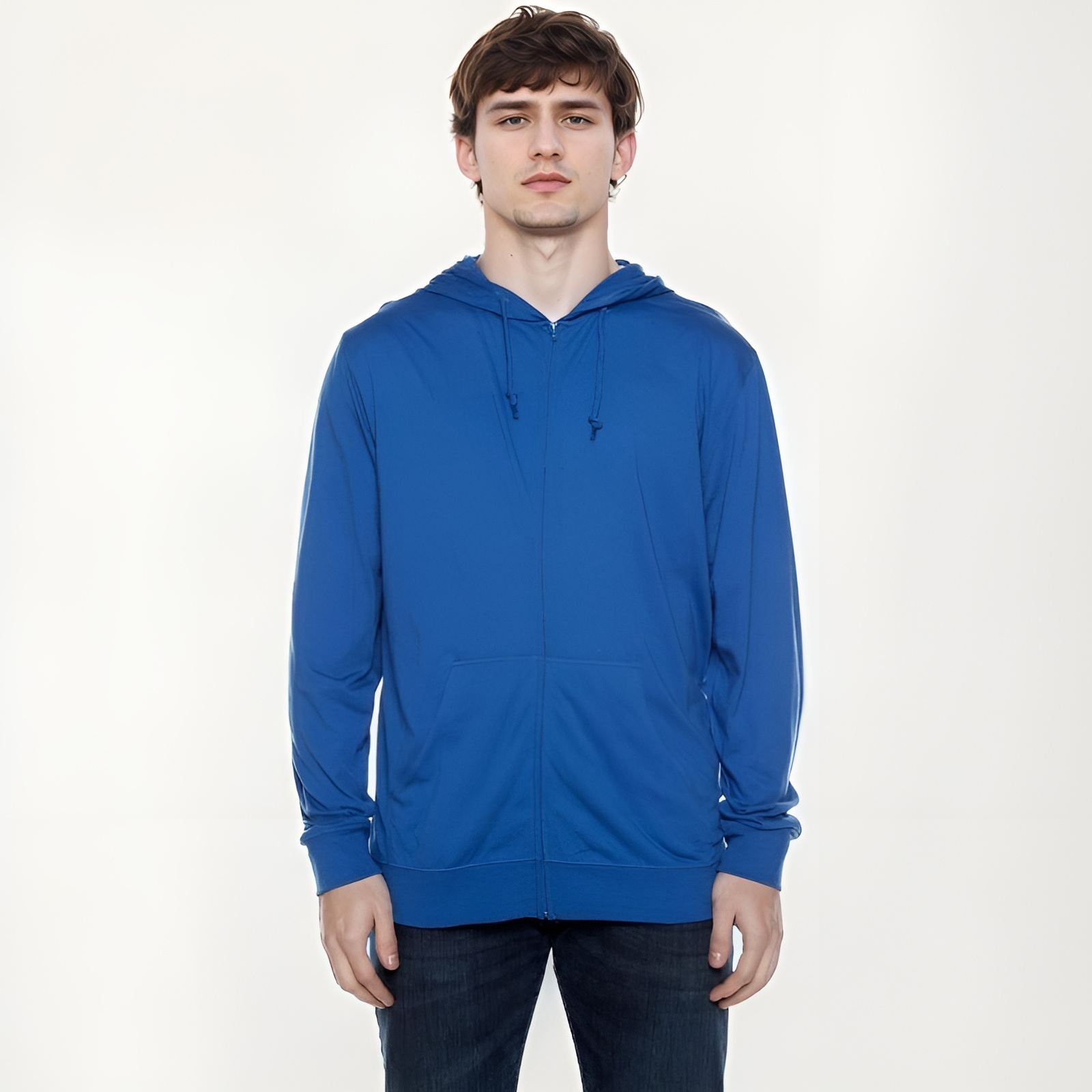 Lightweight Jersey Zip Hoodie For Men