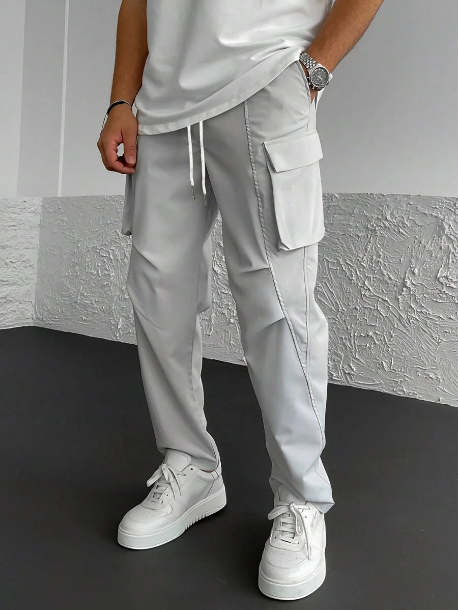 Loose Fit Cargo Pant With Flap Pockets-Vacay Outfit