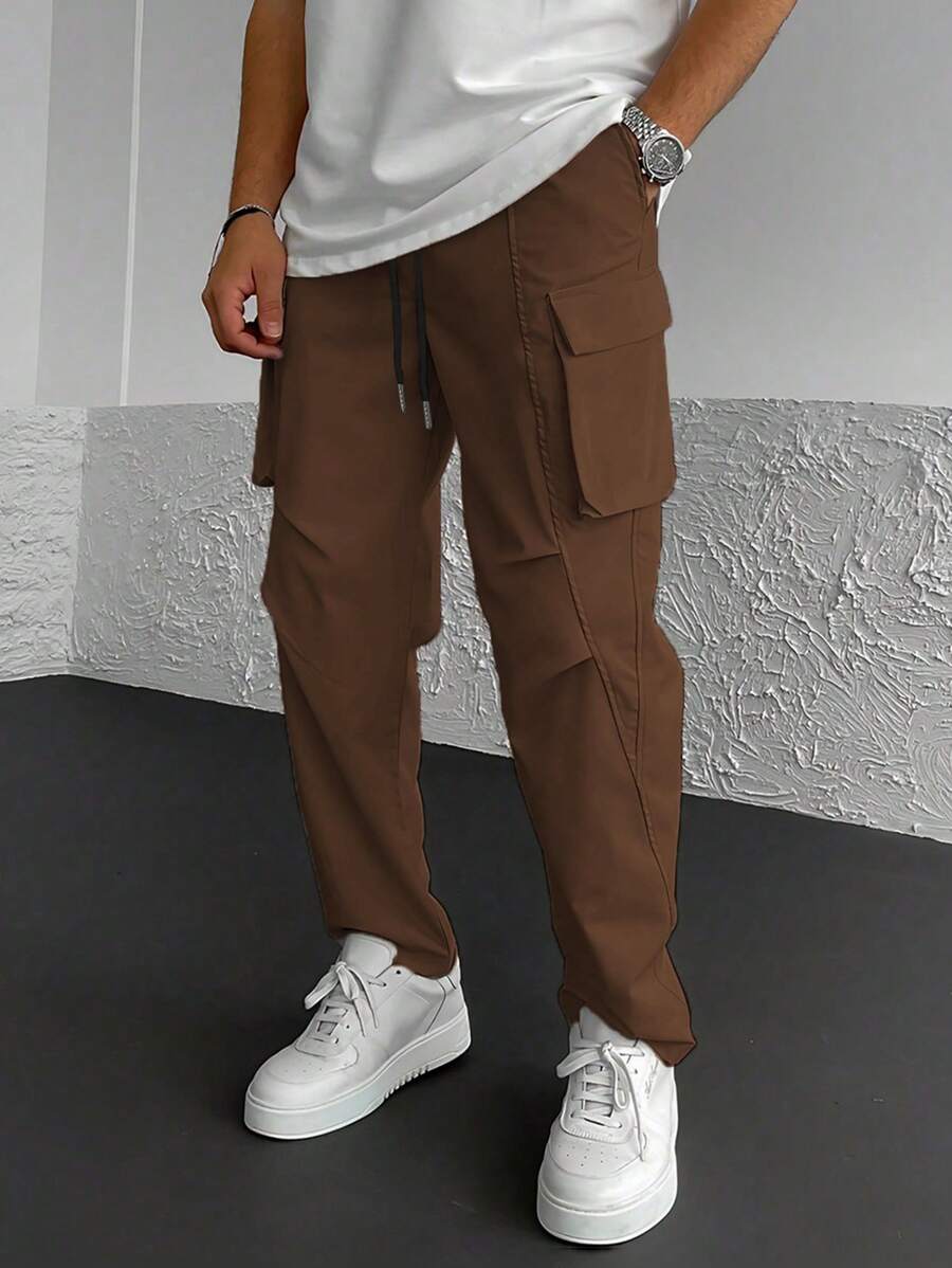 Loose Fit Cargo Pant With Flap Pockets-Vacay Outfit