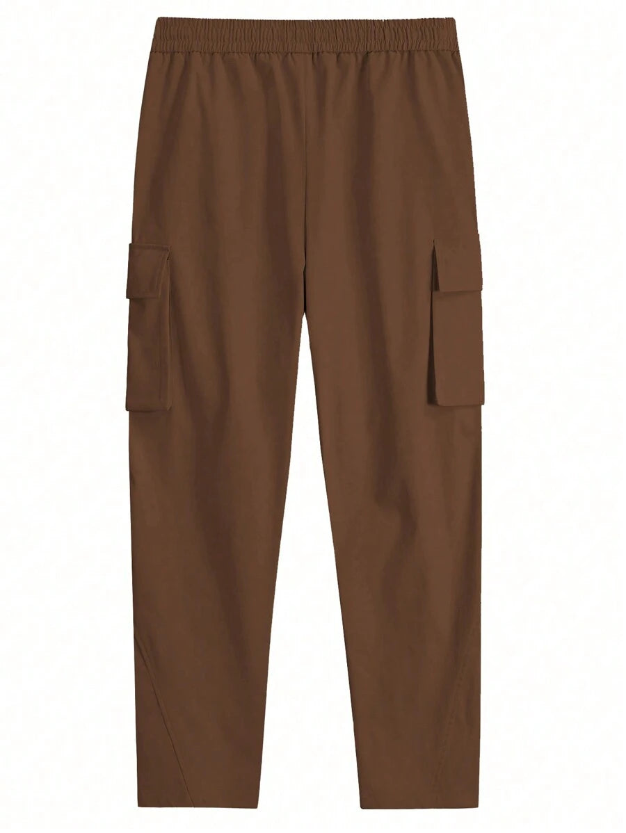 Loose Fit Cargo Pant With Flap Pockets-Vacay Outfit