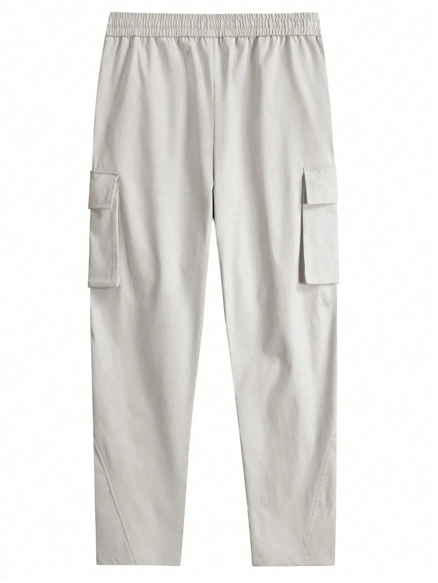 Loose Fit Cargo Pant With Flap Pockets-Vacay Outfit