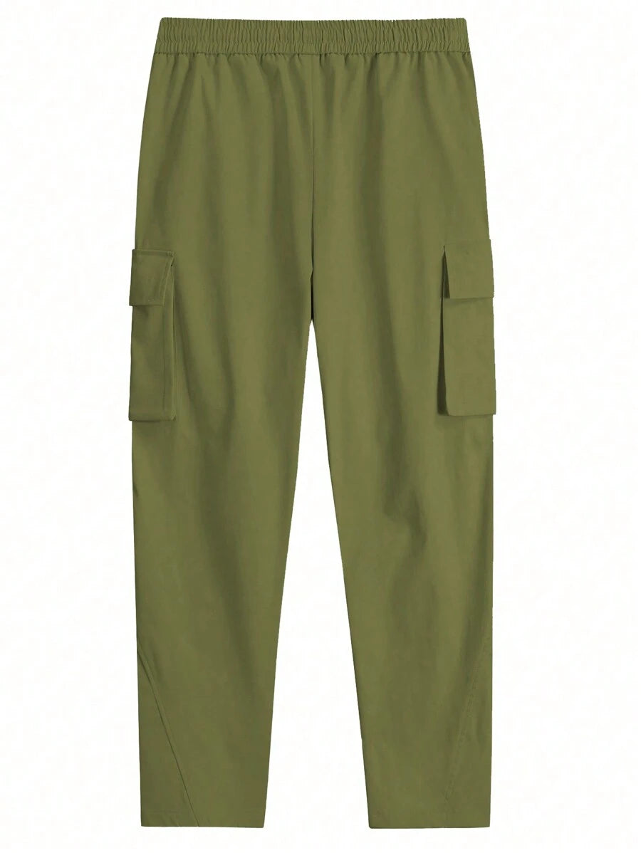 Loose Fit Cargo Pant With Flap Pockets-Vacay Outfit