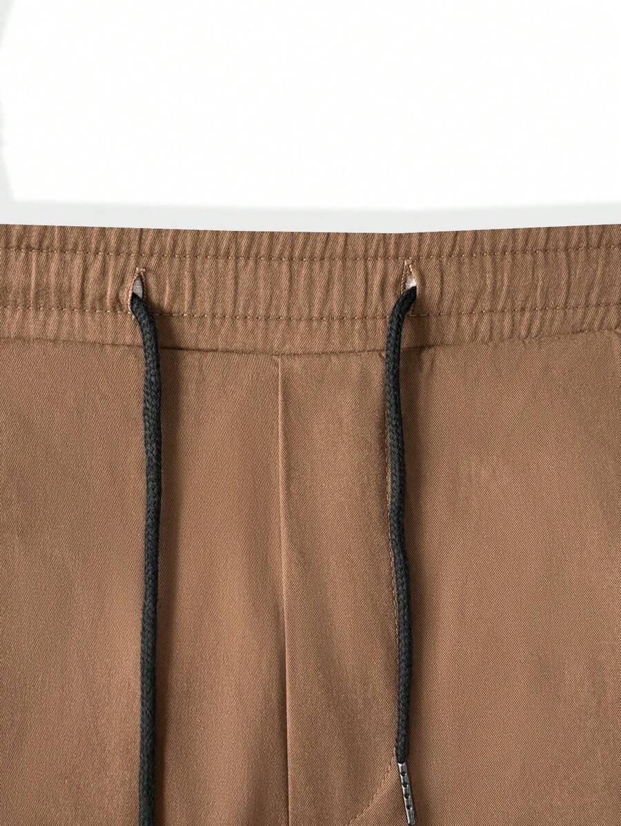 Loose Fit Drawstring Cargo Pants With Flap Pockets-Vacay Outfit