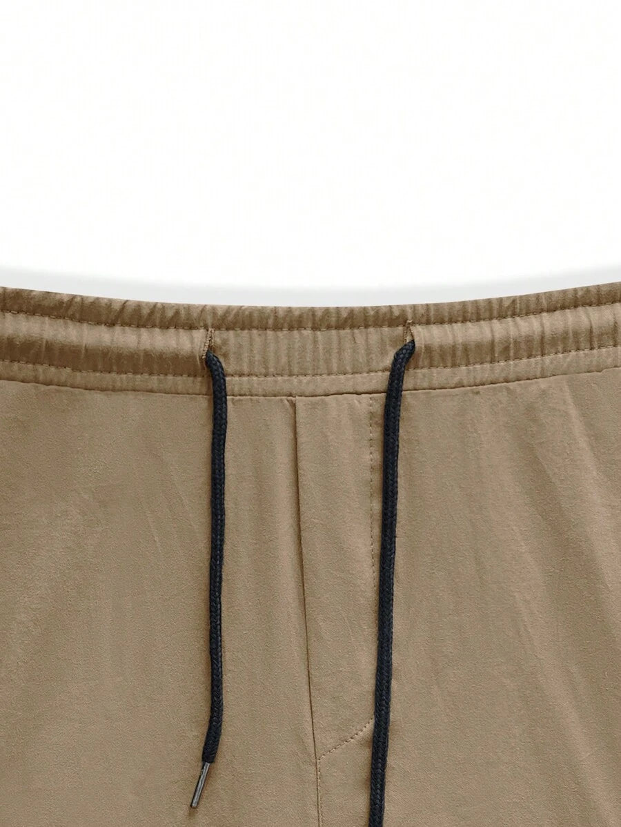Loose Fit Drawstring Cargo Pants With Flap Pockets-Vacay Outfit