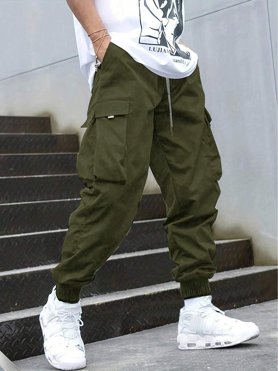 Loose Fit Street Style Cargo Pants-Vacay Outfit
