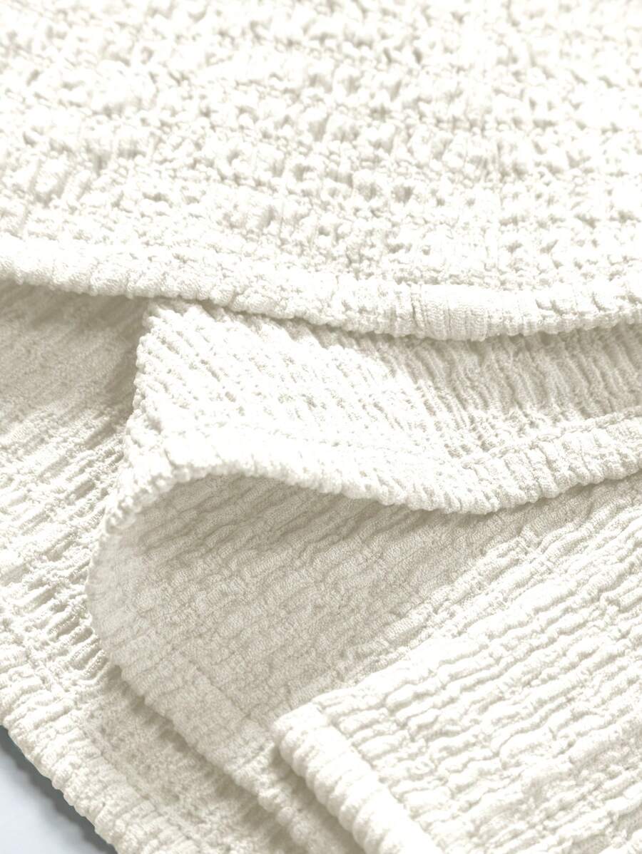 Loose Fit Textured Button Up Shirts-Vacay Outfit