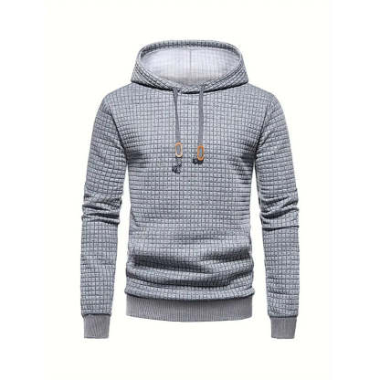 Modern Grid Patterned Hoodie-Vacay Outfit