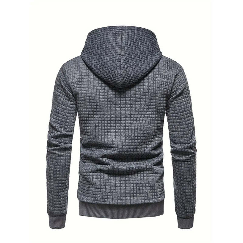 Modern Grid Patterned Hoodie-Vacay Outfit