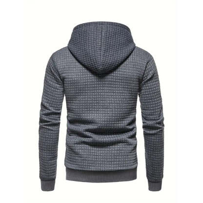 Modern Grid Patterned Hoodie-Vacay Outfit