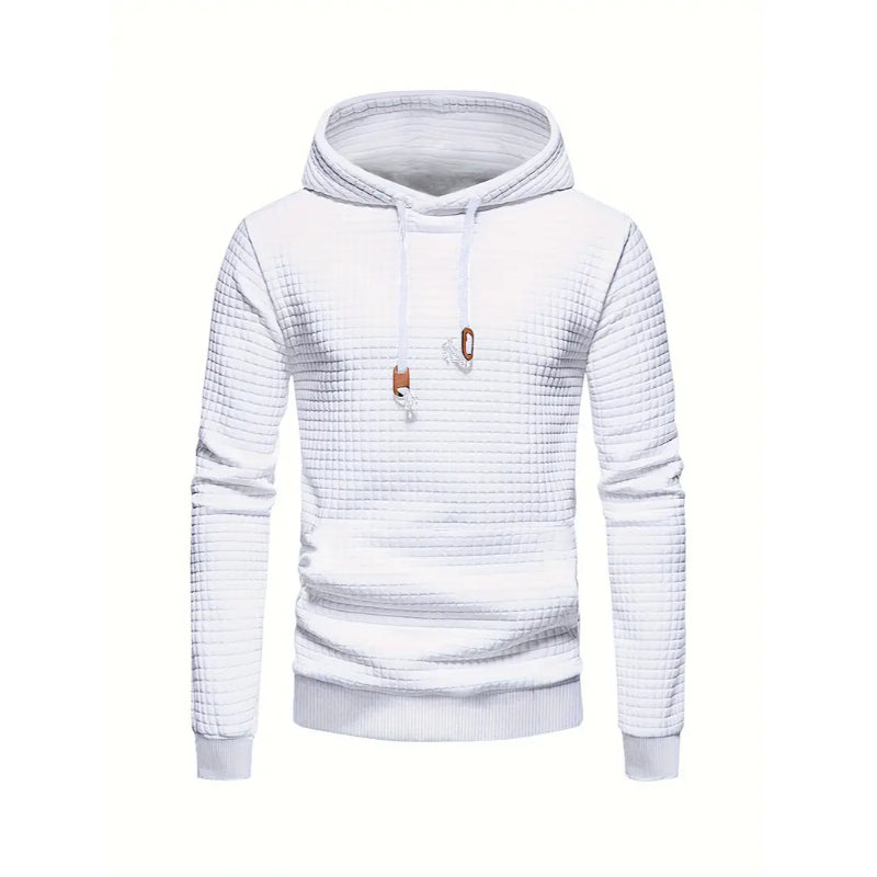 Modern Grid Patterned Hoodie-Vacay Outfit