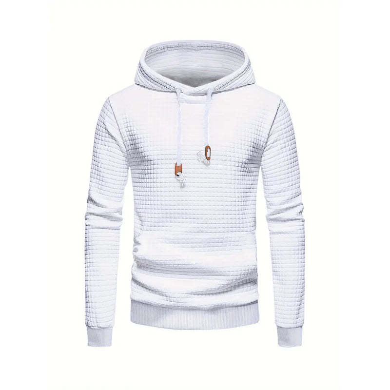 Modern Grid Patterned Hoodie-Vacay Outfit