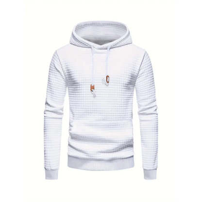 Modern Grid Patterned Hoodie-Vacay Outfit