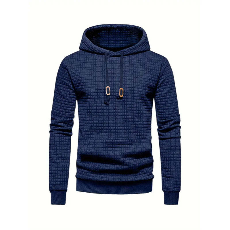 Modern Grid Patterned Hoodie-Vacay Outfit