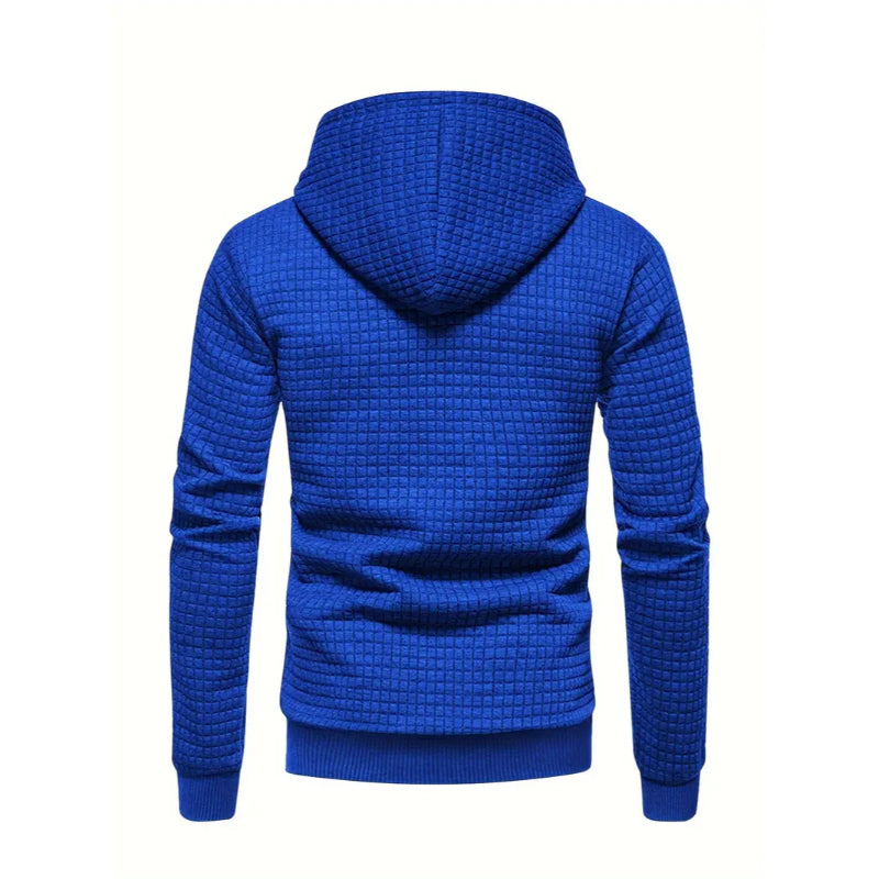 Modern Grid Patterned Hoodie-Vacay Outfit