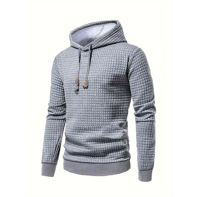 Modern Grid Patterned Hoodie-Vacay Outfit