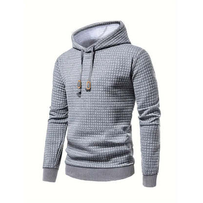 Modern Grid Patterned Hoodie-Vacay Outfit