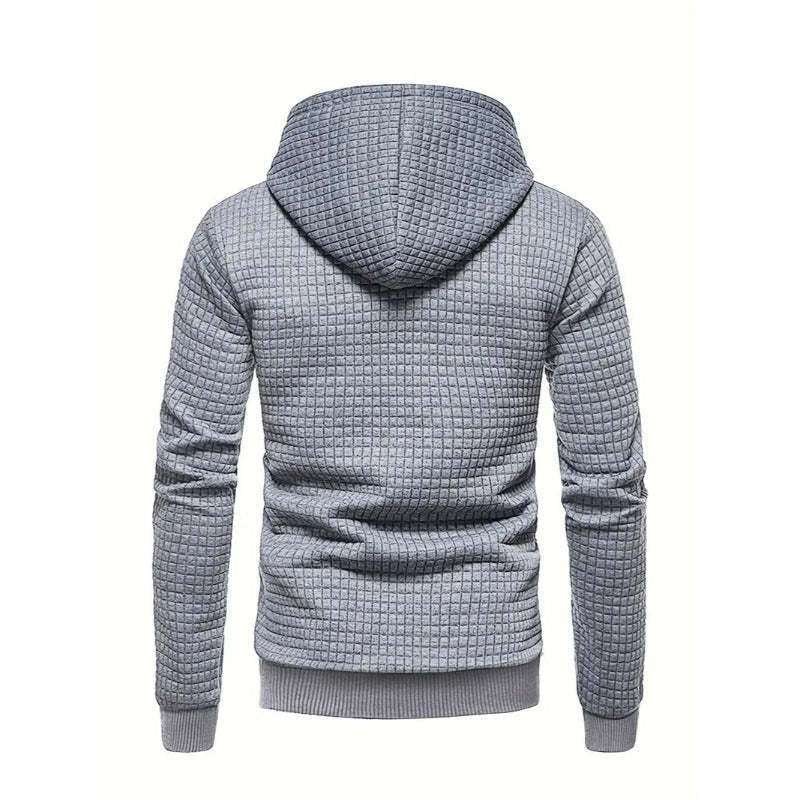 Modern Grid Patterned Hoodie-Vacay Outfit