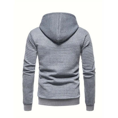 Modern Grid Patterned Hoodie-Vacay Outfit
