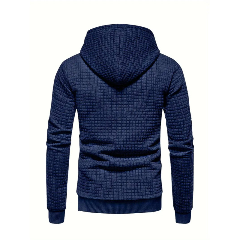 Modern Grid Patterned Hoodie-Vacay Outfit