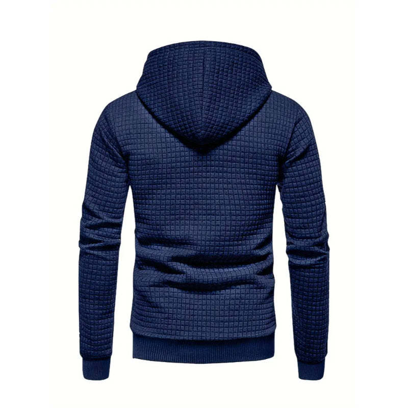 Modern Grid Patterned Hoodie-Vacay Outfit