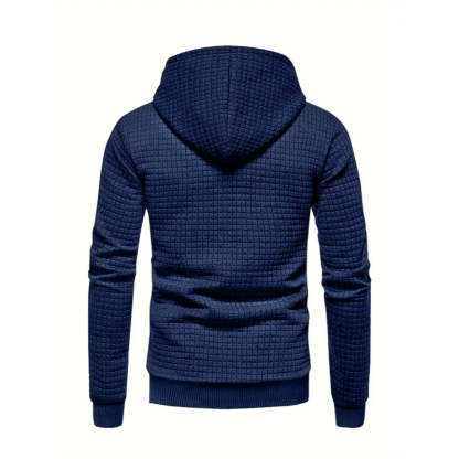 Modern Grid Patterned Hoodie-Vacay Outfit