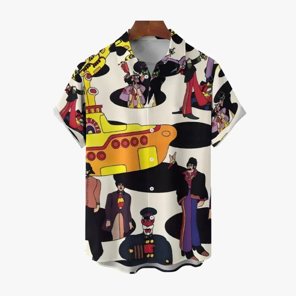 Music Casual Pocket Short Sleeved Shirt-Vacay Outfit