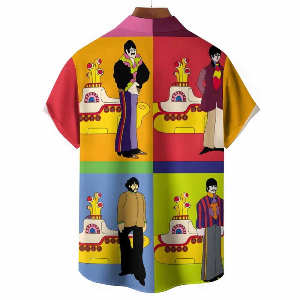 Music Casual Pocket Short Sleeved Shirt-Vacay Outfit