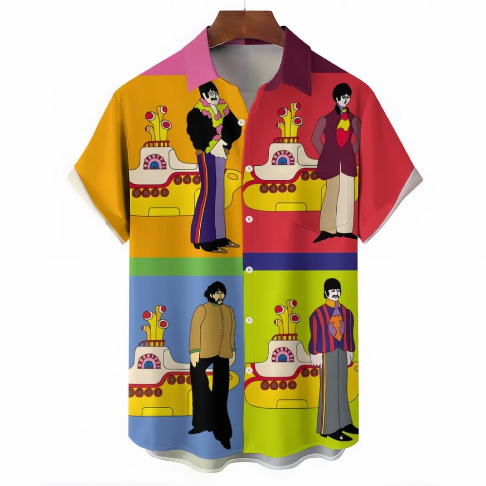 Music Casual Pocket Short Sleeved Shirt-Vacay Outfit