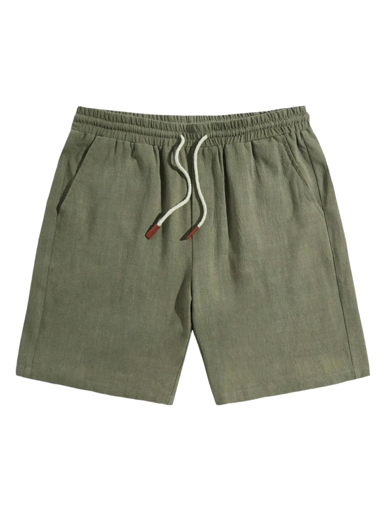 Natural Linen Shorts-Vacay Outfit