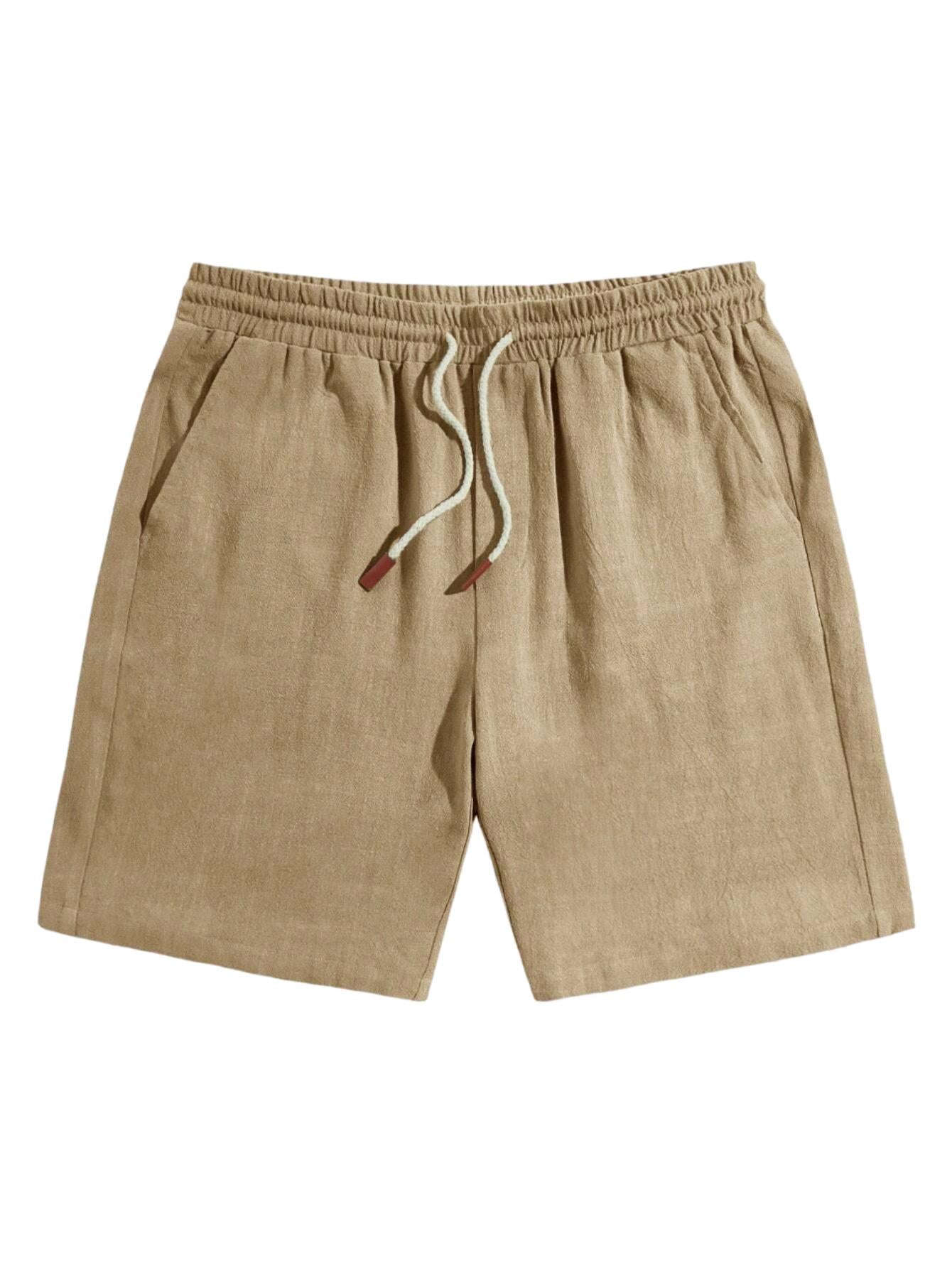Natural Linen Shorts-Vacay Outfit