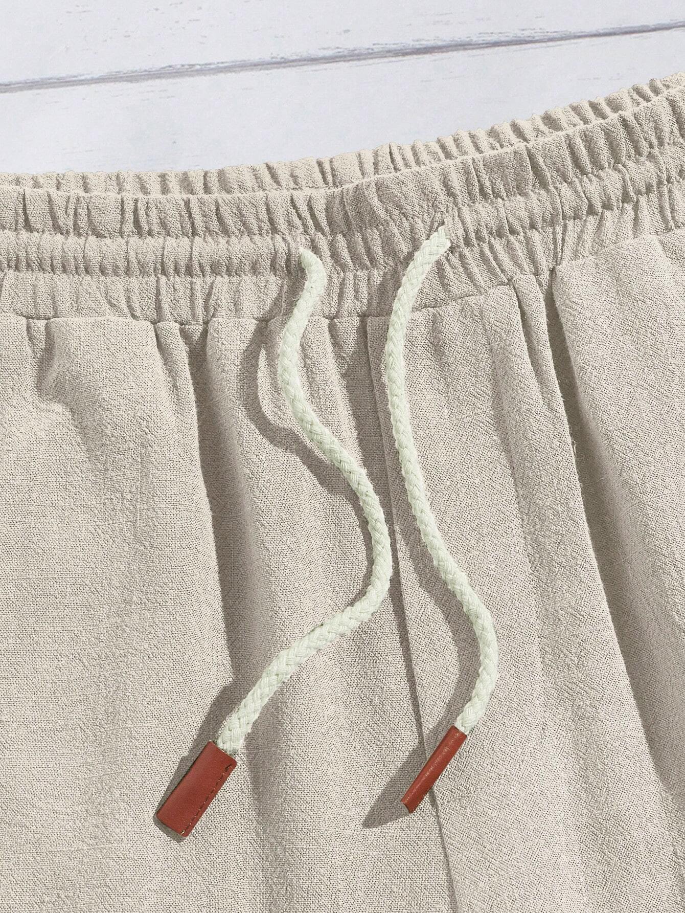 Natural Linen Shorts-Vacay Outfit