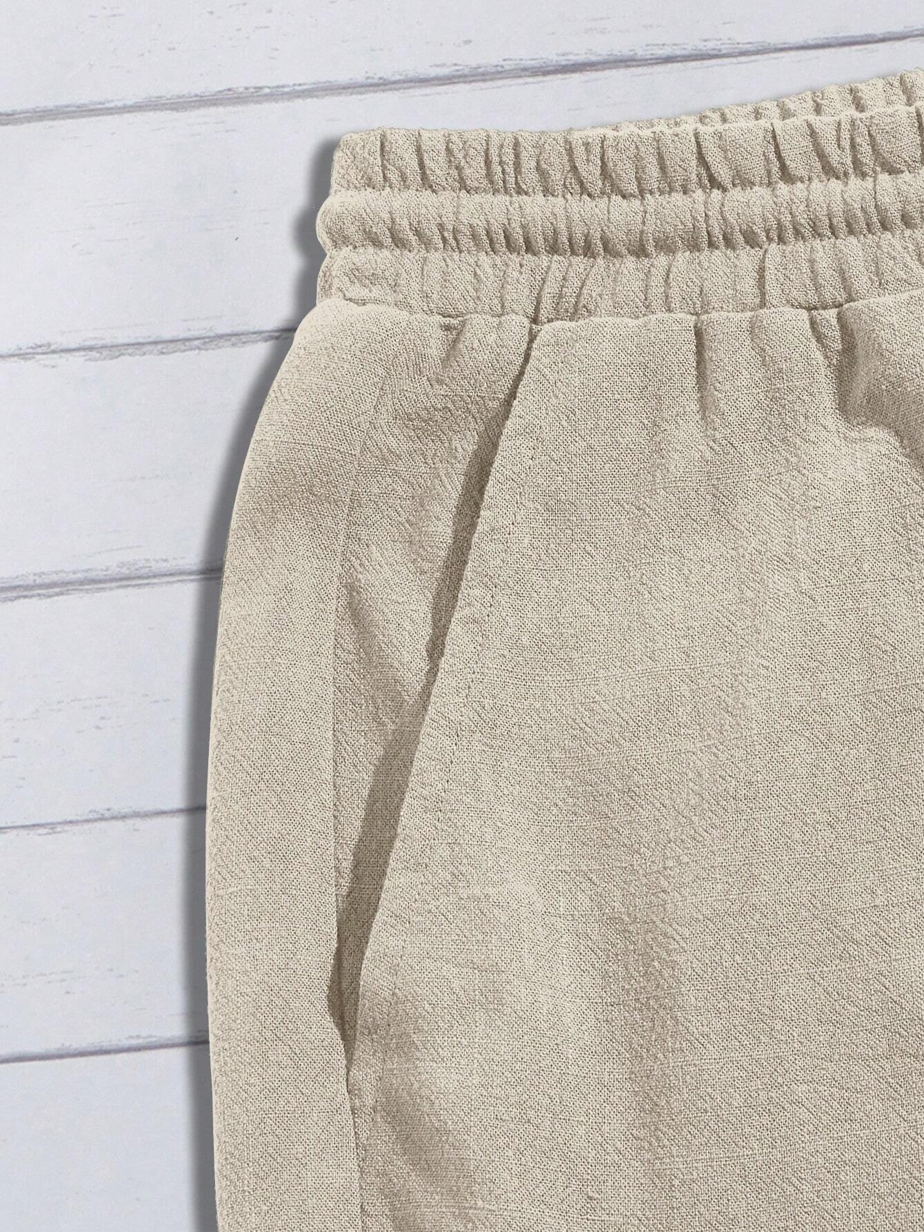 Natural Linen Shorts-Vacay Outfit