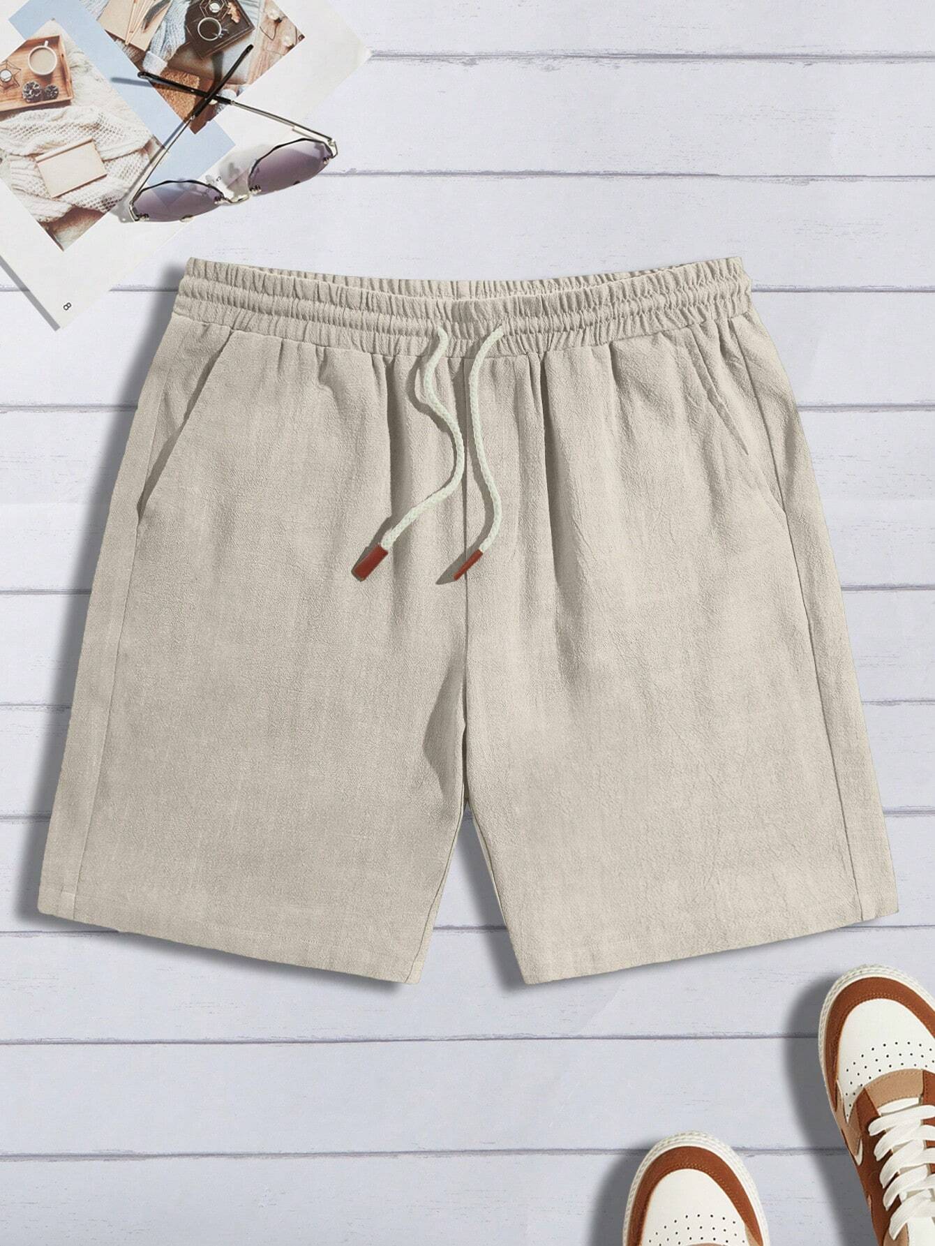 Natural Linen Shorts-Vacay Outfit