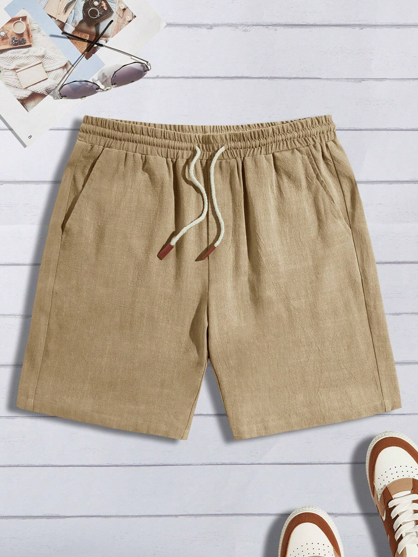 Natural Linen Shorts-Vacay Outfit