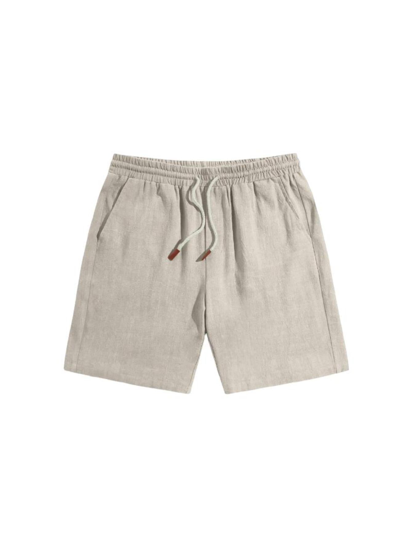 Natural Linen Shorts-Vacay Outfit