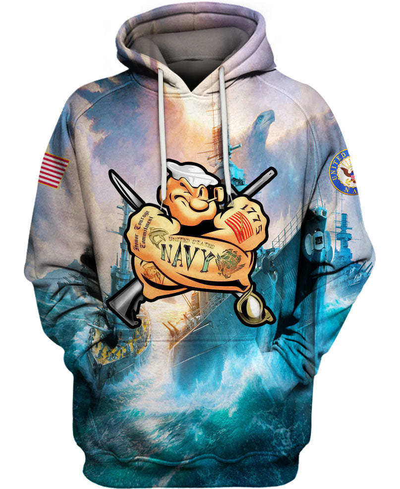 Navy Popeye Hoodie-Vacay Outfit