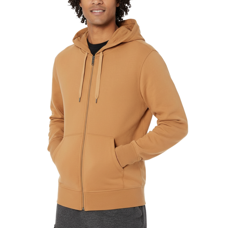 Men Lightweight French Terry Full-Zip Hooded Sweatshirt