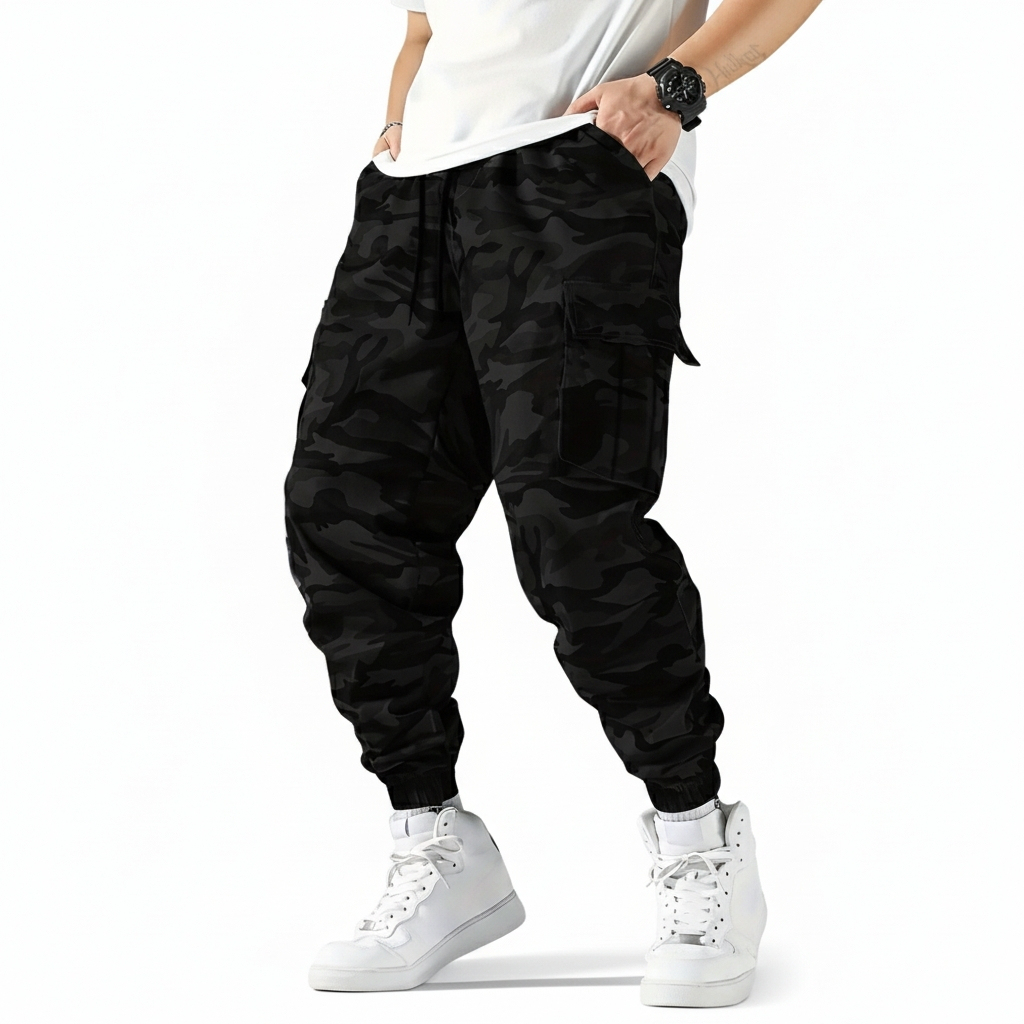 Outdoor Cargo Pants With Camouflage Pattern And Multiple Pockets For Men