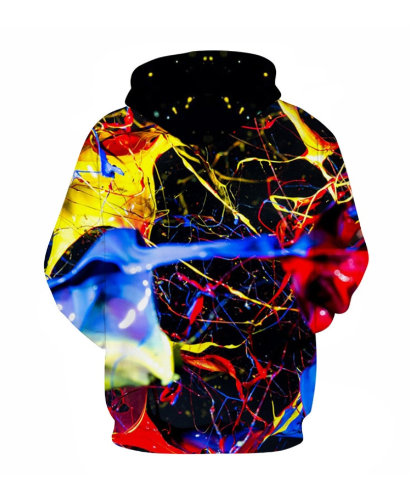 Paint Splatter Patterned Hoodie-Vacay Outfit