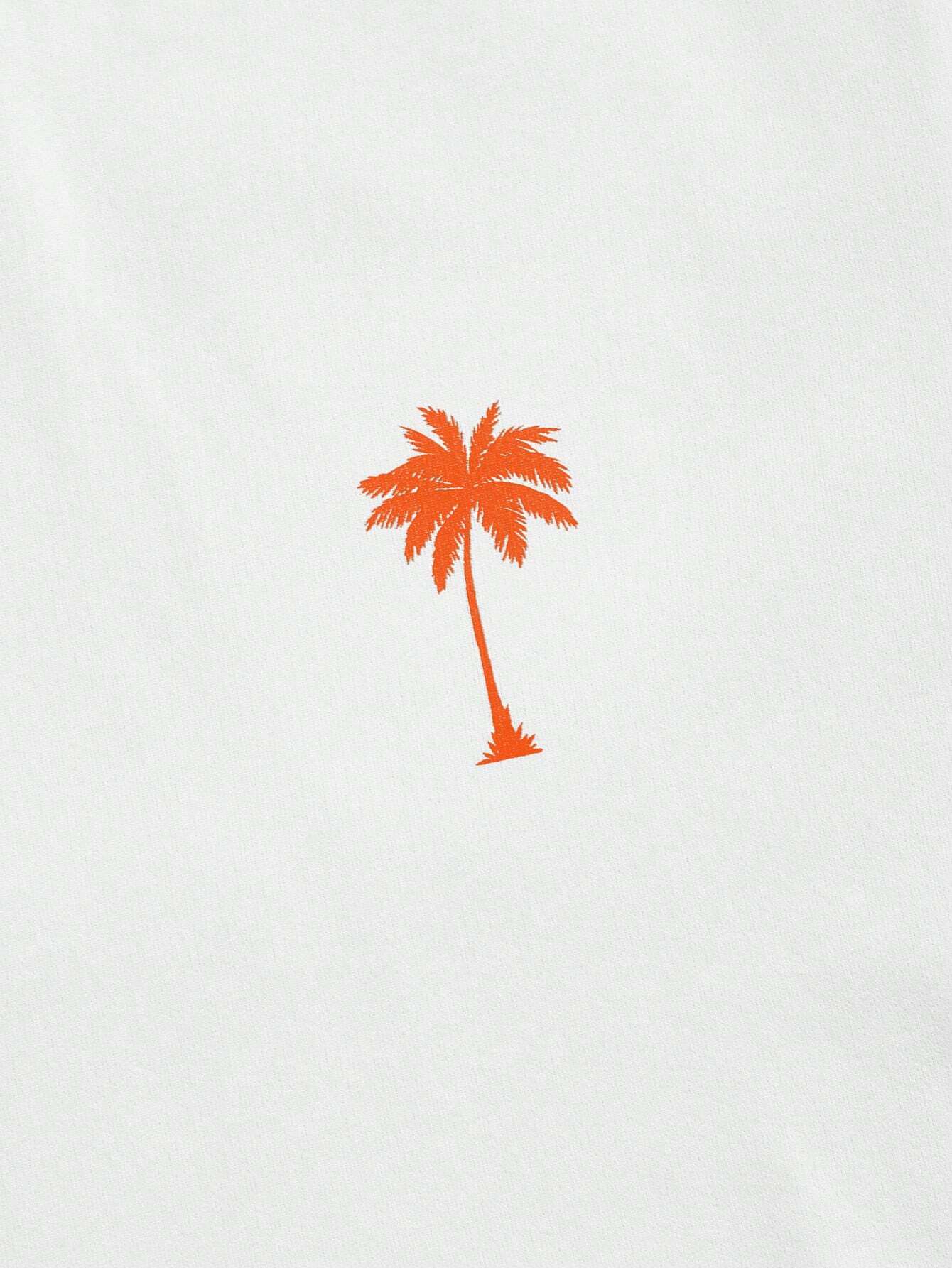 Palm Motif T Shirt With Adjustable Shorts-Vacay Outfit