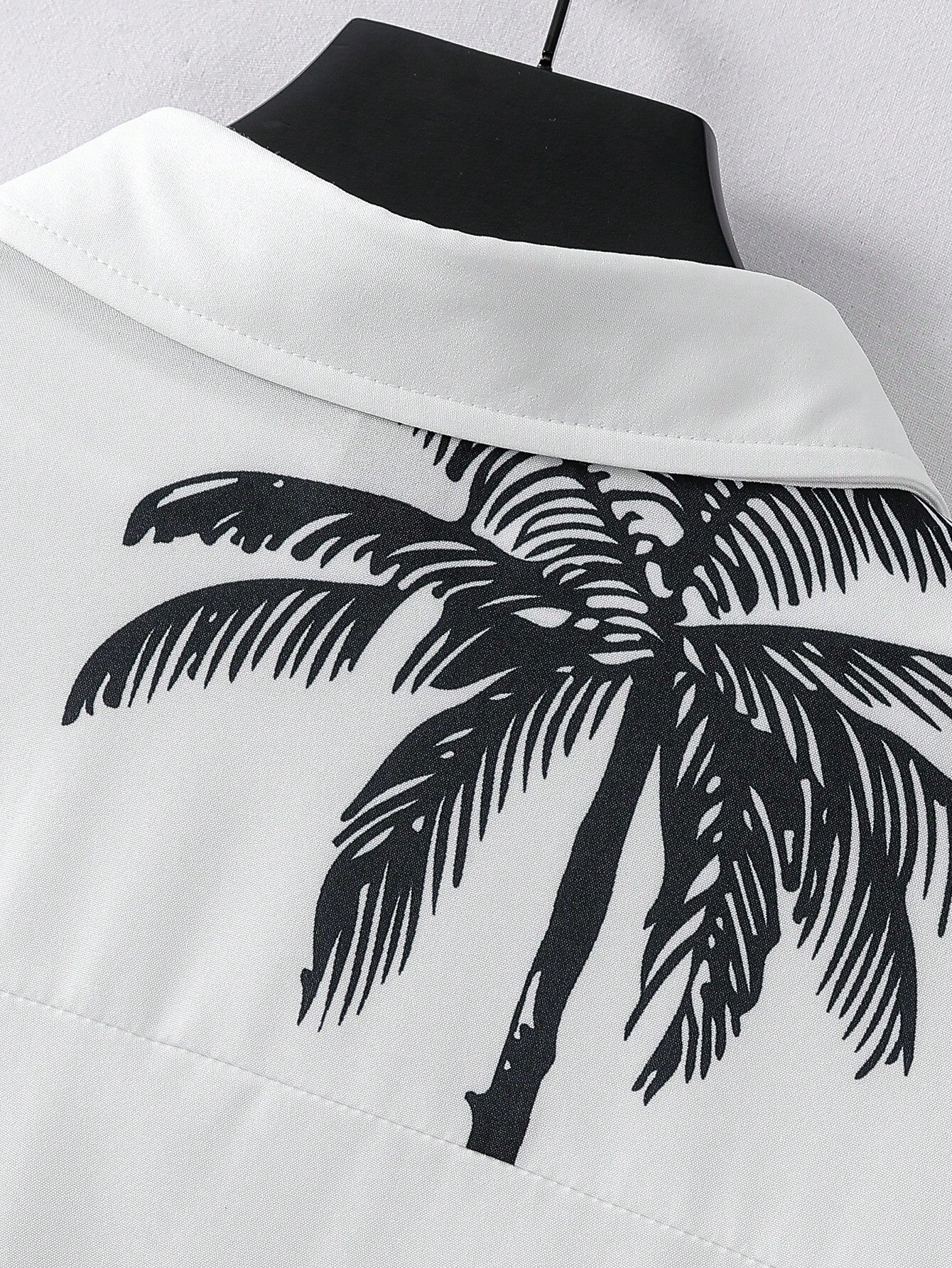 Palm Tree Print Casual Shirt-Vacay Outfit