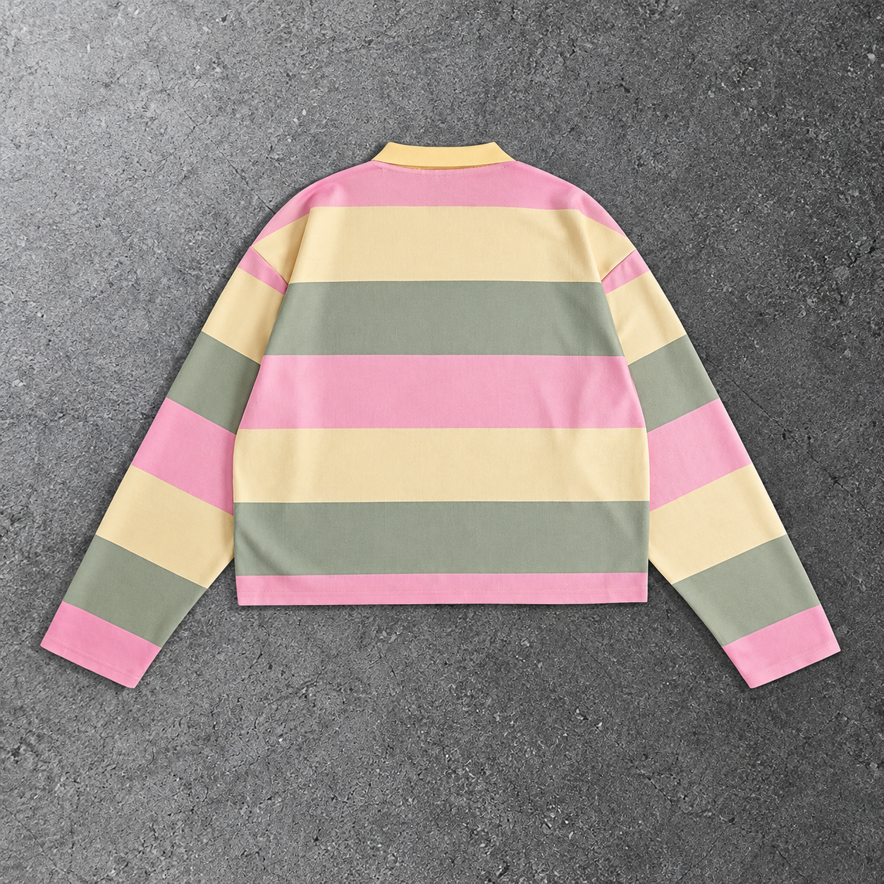 Oversized Long Sleeve Letter Print Polo Shirt For Men