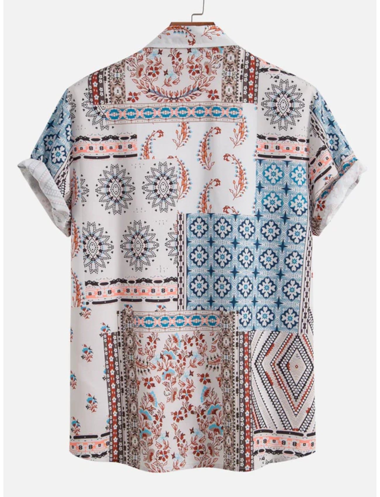 Patterned Button Up Shirt-Vacay Outfit