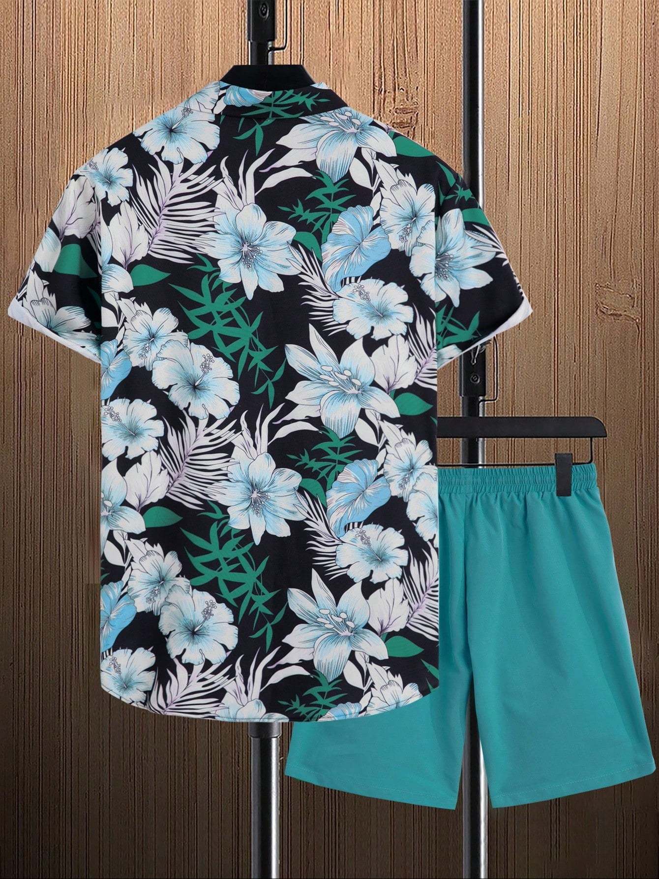 Tropical Harmony Shirt And Shorts Set-Vacay Outfit